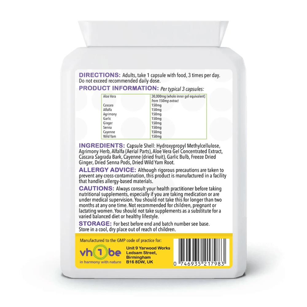 Aloe Colon Complex Plus – Aloe Vera & Herbal Blend by vh1be – Ayurvedic Wellness made in the UK