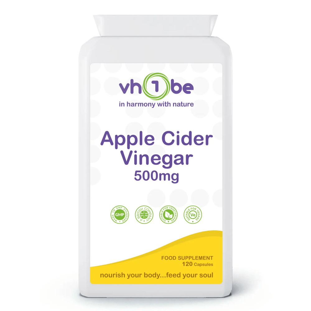 Apple Cider Vinegar 500mg 120 Capsules by vh1be – Ayurvedic, science-backed support for digestion and wellbeing
