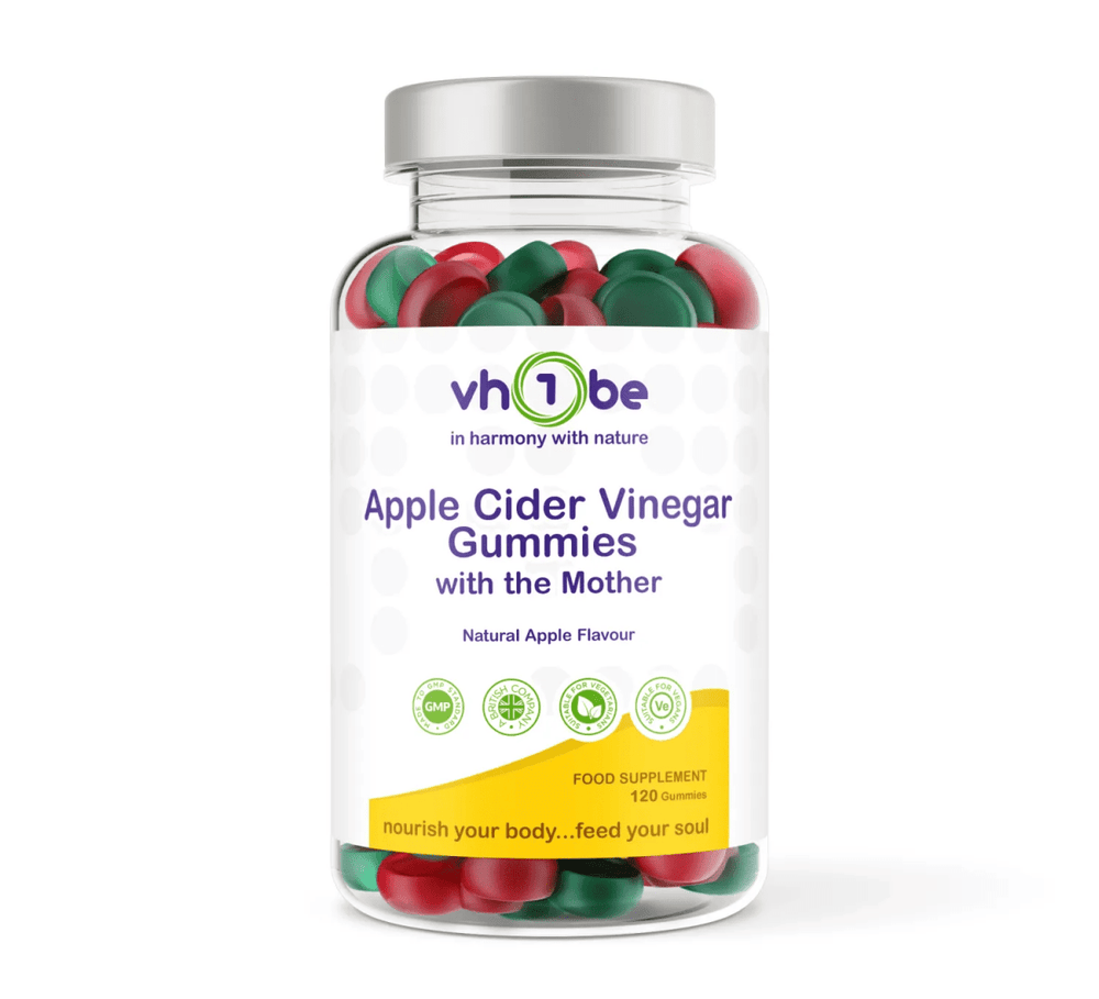Apple Cider Vinegar Ginger Gummies 120ct by vh1be – Ayurvedic, science-backed digestive support made in the UK