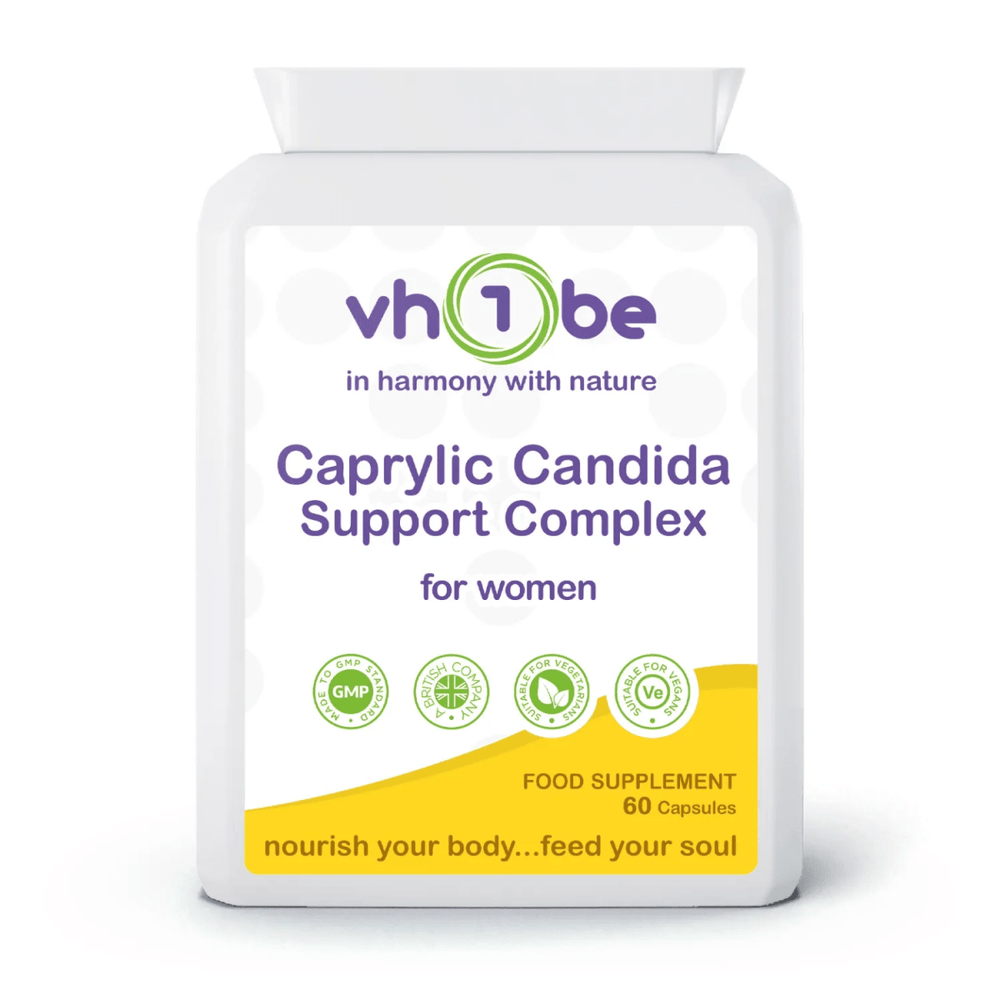 Caprylic Candida Support Complex for Women – 60 Capsules by vh1be – Ayurvedic & Scientific Wellness made in the UK
