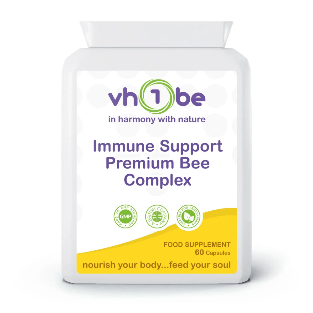Immune Support Bee Complex | 60 Capsules – vh1be | Supports immunity & energy. Ayurvedic wellness made in the UK.