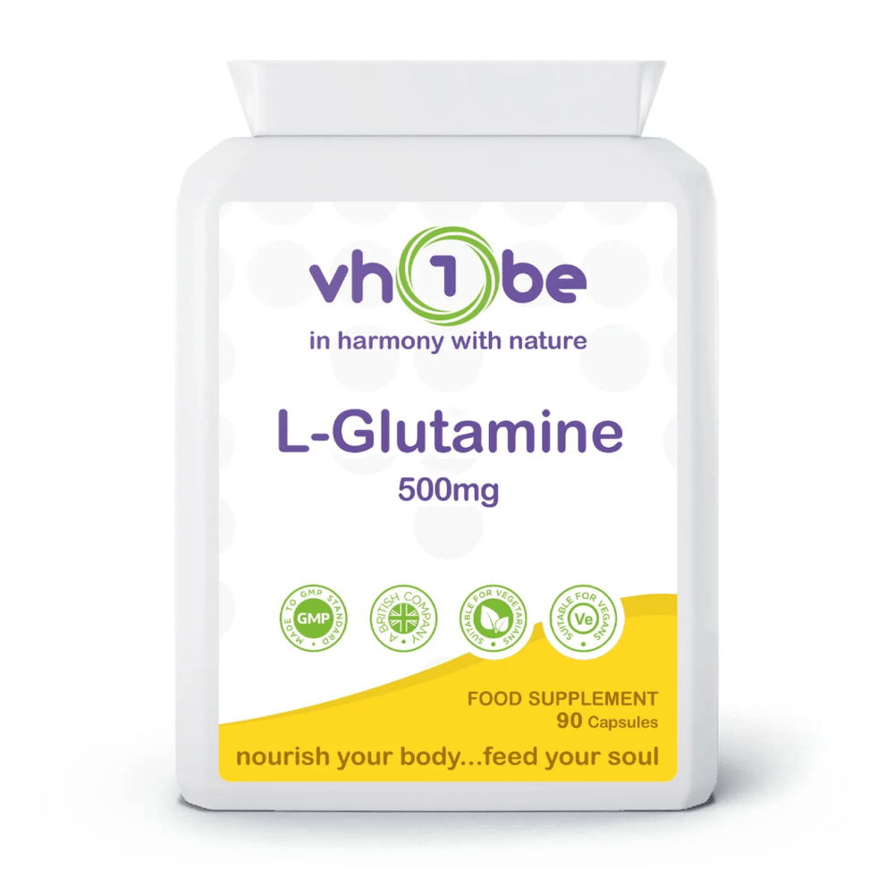 L-Glutamine 500mg  | Supports muscle recovery and gut health – vh1be Wellness Supplements made in the UK