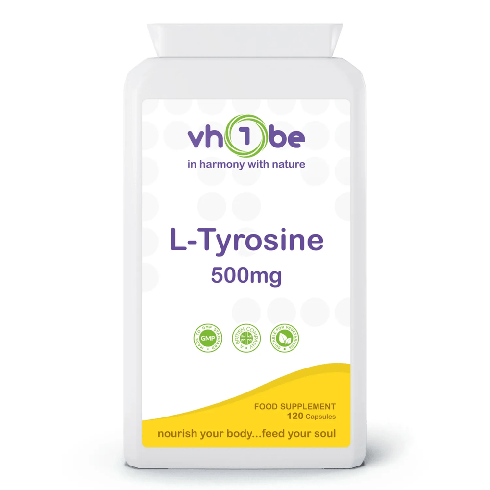 L-Tyrosine 500mg | Supports focus, energy, and wellbeing – vh1be Wellness Supplements made in the UK