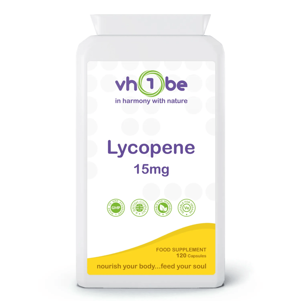 Lycopene 15mg Capsules | 120 Count | Antioxidant Support | Made in the UK | vh1be