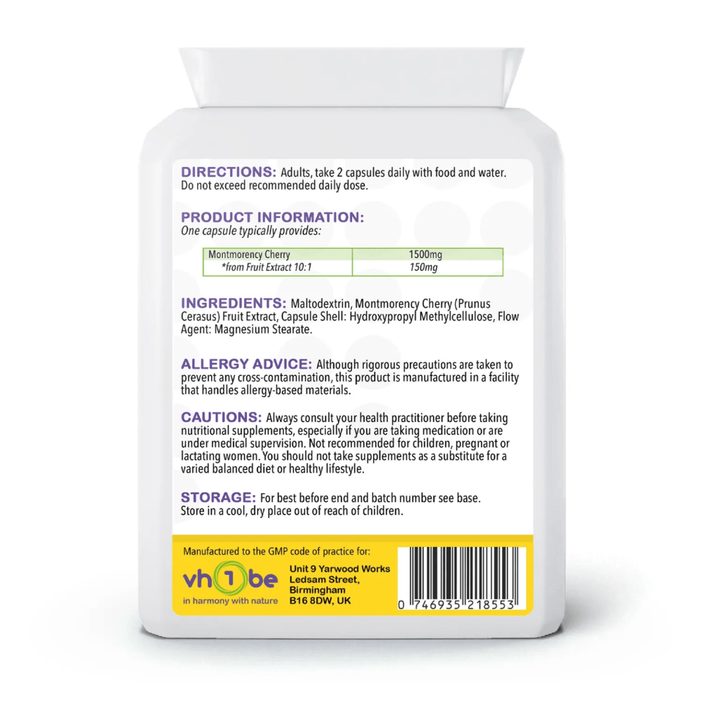 Montmorency Cherry 1500mg Capsules | Sleep & Joint Support – vh1be