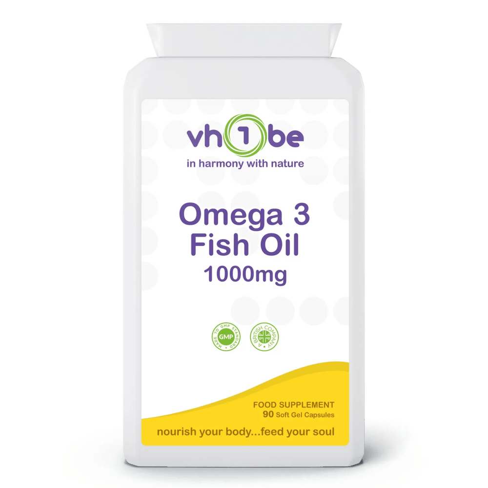 Omega 3 Fish Oil 1000mg Capsules – Heart and Brain Support by vh1be
