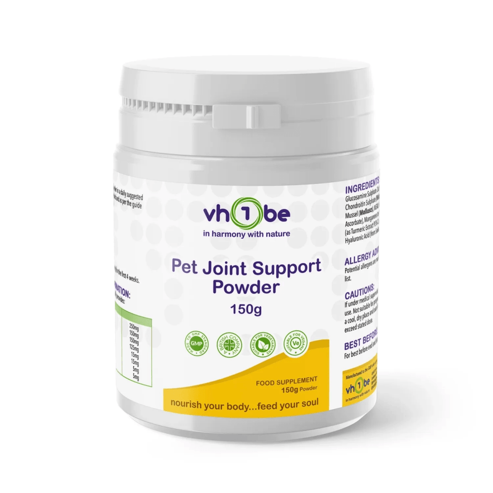 Pet Joint Support Powder 150g by vh1be – Ayurvedic, science-backed joint and mobility support made in the UK