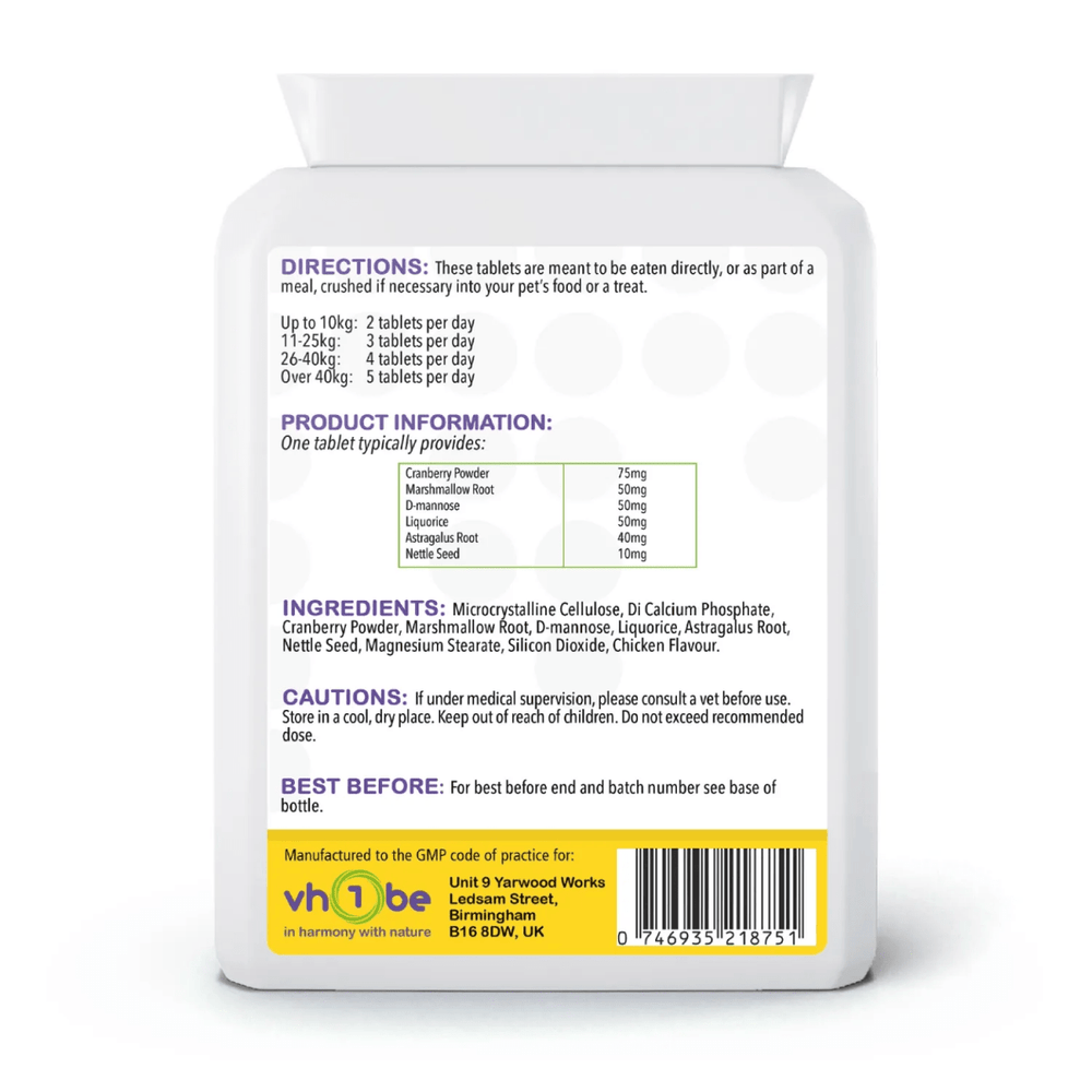 Pet Urinary Support Complex Tablets (120 Count) | Supports wellbeing – vh1be | Ayurvedic & Scientific Wellness UK