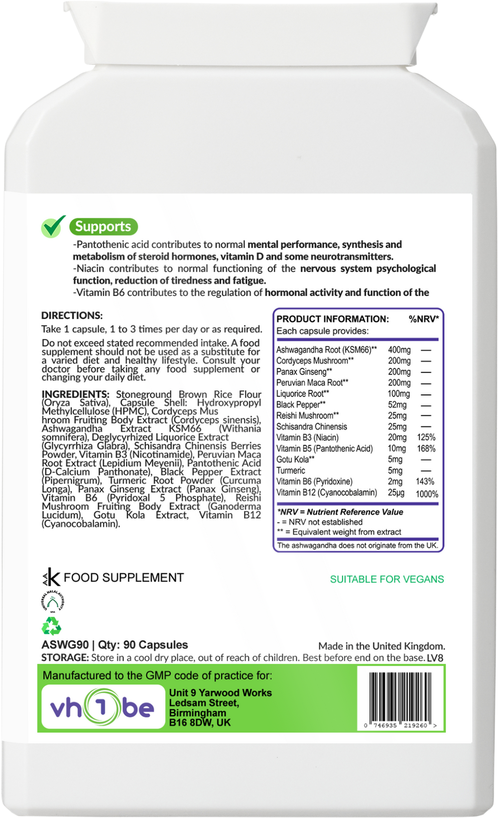 Cortisol Detox with KSM-66® Ashwagandha – 90 Vegan Capsules