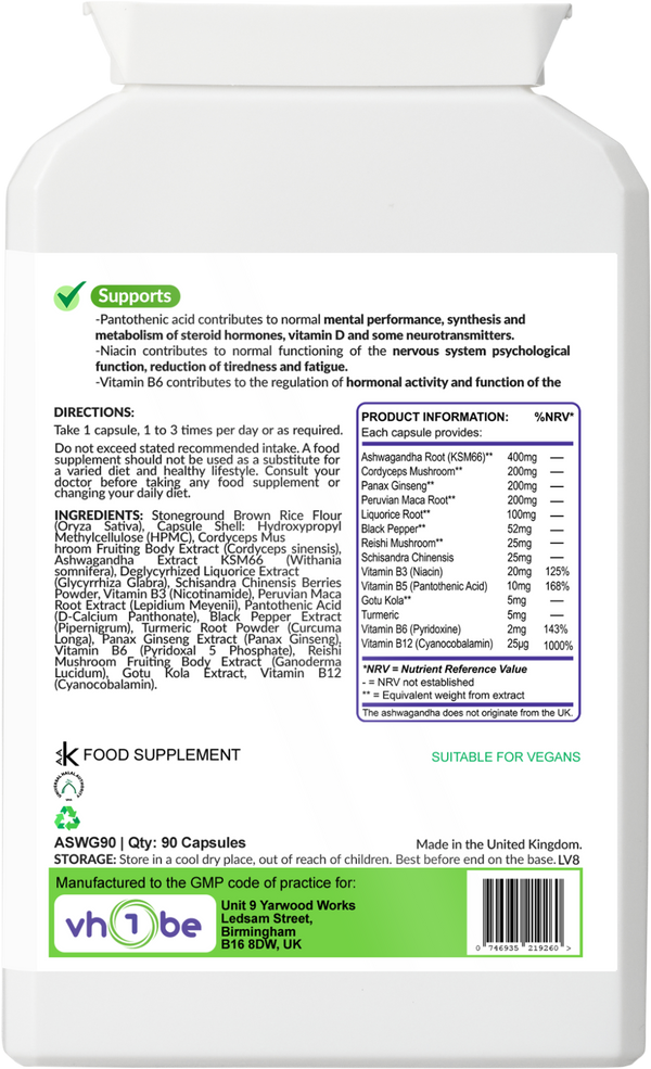 Cortisol Detox with KSM-66® Ashwagandha – 90 Vegan Capsules