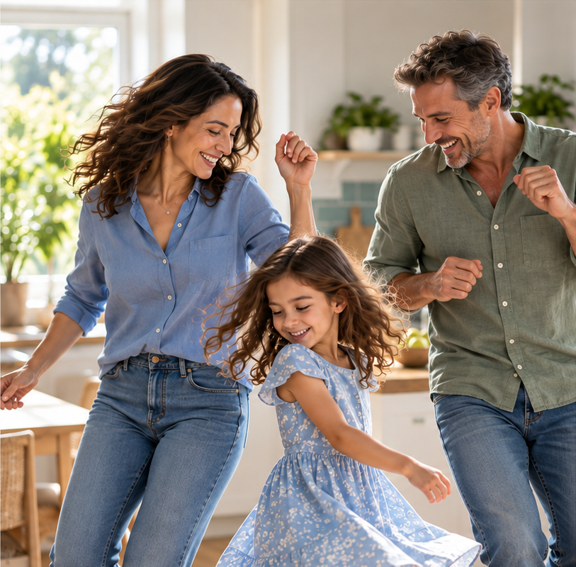 Family enjoying a dance together