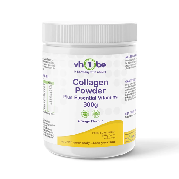 Collagen Powder Plus Essential Vitamins Orange Flavour | 300g | Powders | Supports skin, hair and nail health – vh1be