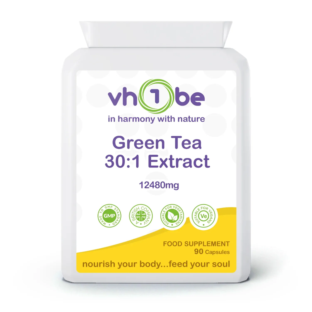 Green Tea 30:1 Extract 12, | 480mg | Capsules | 90 Count | Supports general wellbeing – vh1be