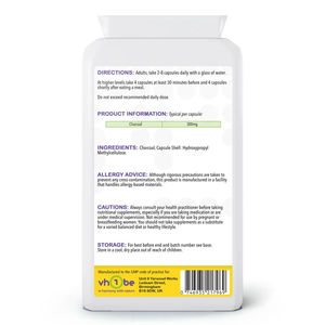 Activated Charcoal 300 mg – 120 Vegan Capsules – Pure Activated Carbon