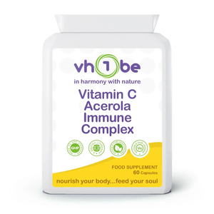 Vitamin C Acerola Immune Complex (Food Form) | Capsules | 120 Count | Supports immune system function and collagen formation – vh1be