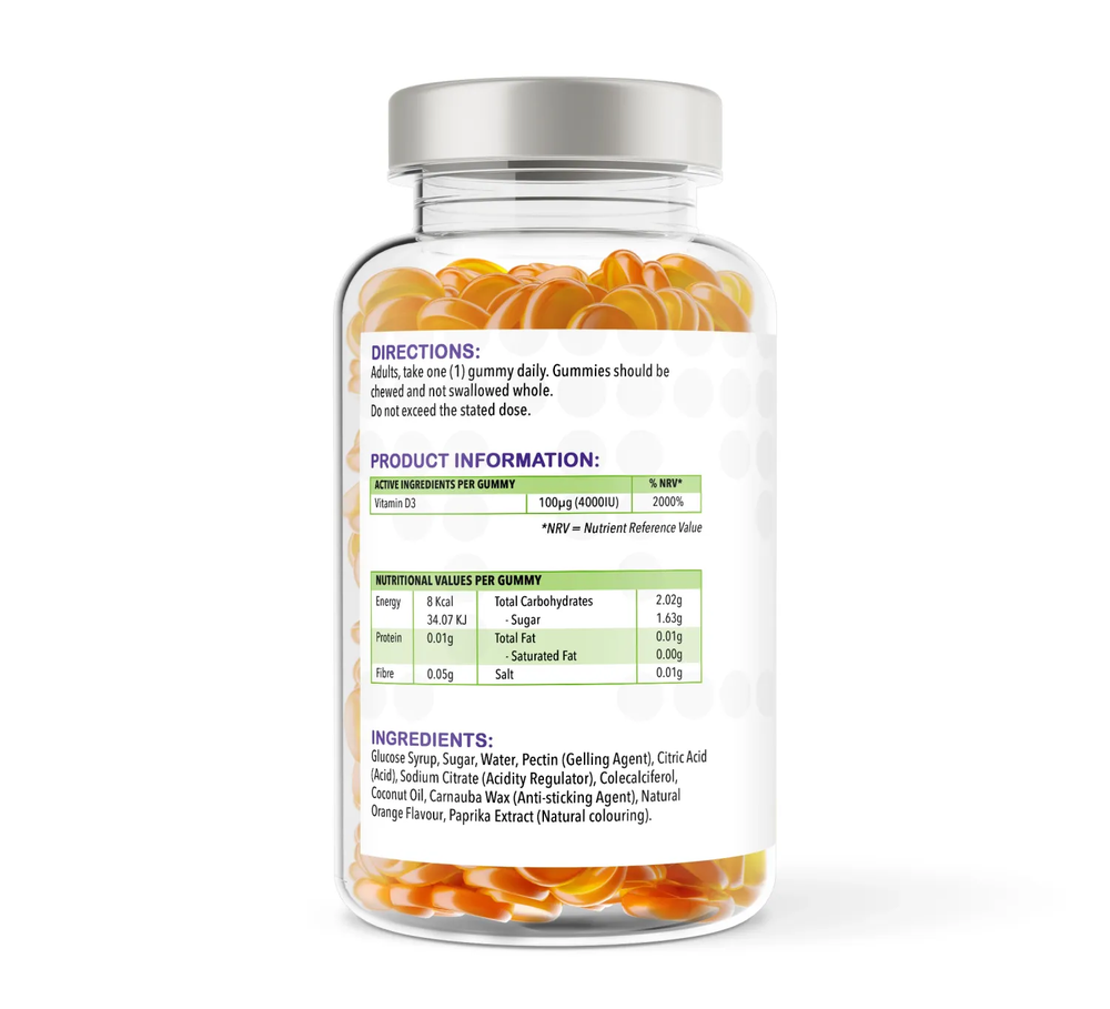 Vitamin D3 150 Orange Flavour Gummies | 4000iu | Gummies | Supports bone and immune system function – vh1be