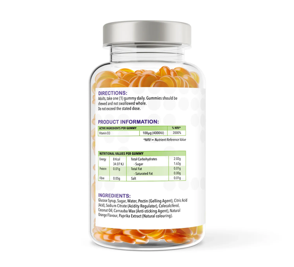 Vitamin D3 150 Orange Flavour Gummies | 4000iu | Gummies | Supports bone and immune system function – vh1be