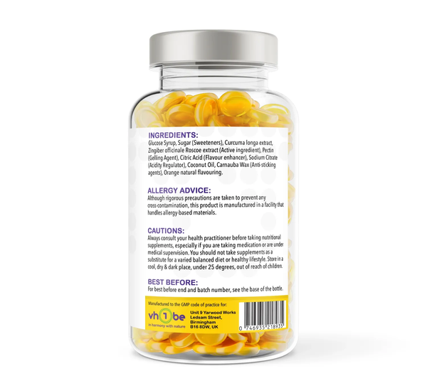 Turmeric & Ginger 120 Orange Flavour Gummies | Gummies | Supports joint mobility and everyday wellbeing – vh1be