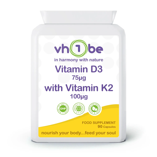 Vitamin D3 and Vitamin K2 MK7 | 3000 iu | Capsules | 90 Count | Supports bone and immune system function – vh1be