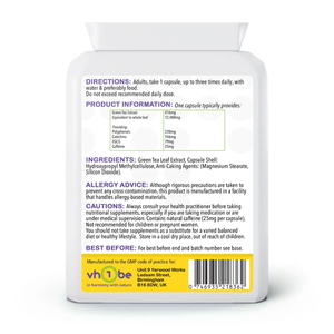 Green Tea 30:1 Extract 12, | 480mg | Capsules | 90 Count | Supports general wellbeing – vh1be