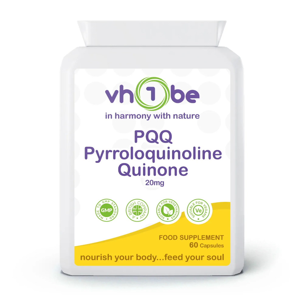 PQQ Pyrroloquinoline Quinone | 20mg | Capsules | 60 Count | Supports general wellbeing – vh1be
