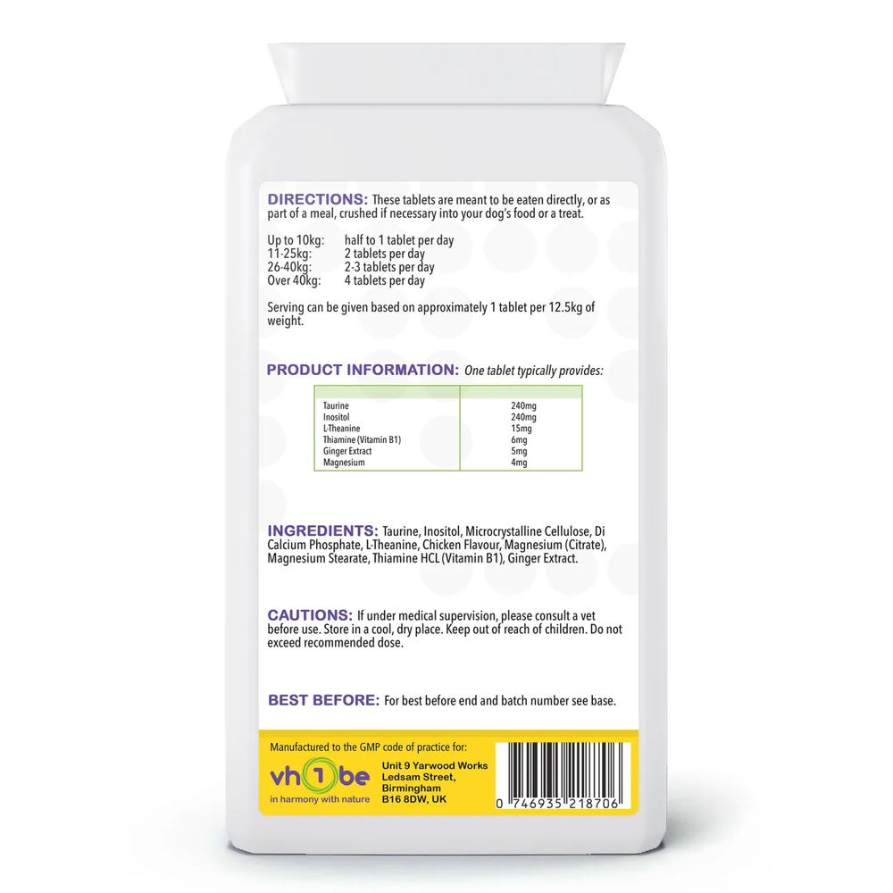 Pet Calming 120 Chicken Flavour Tablets | Tablets | Supports general wellbeing – vh1be