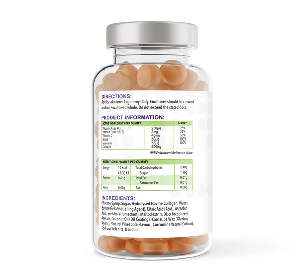 Collagen Complex 90 Pineapple Flavour Gummies | Gummies | Supports skin, hair and nail health – vh1be