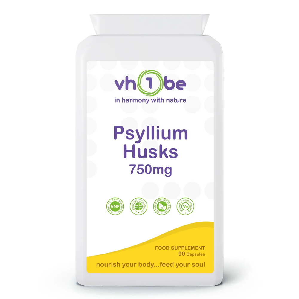 Psyllium Husks | 750mg | Capsules | 90 Count | Supports general wellbeing – vh1be