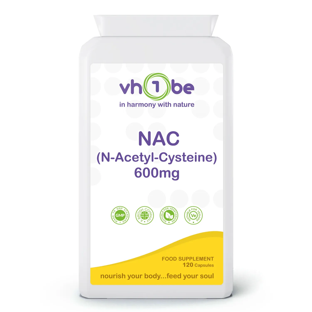 NAC N Acetyl Cysteine | 600mg | Capsules | 120 Count | Supports general wellbeing – vh1be
