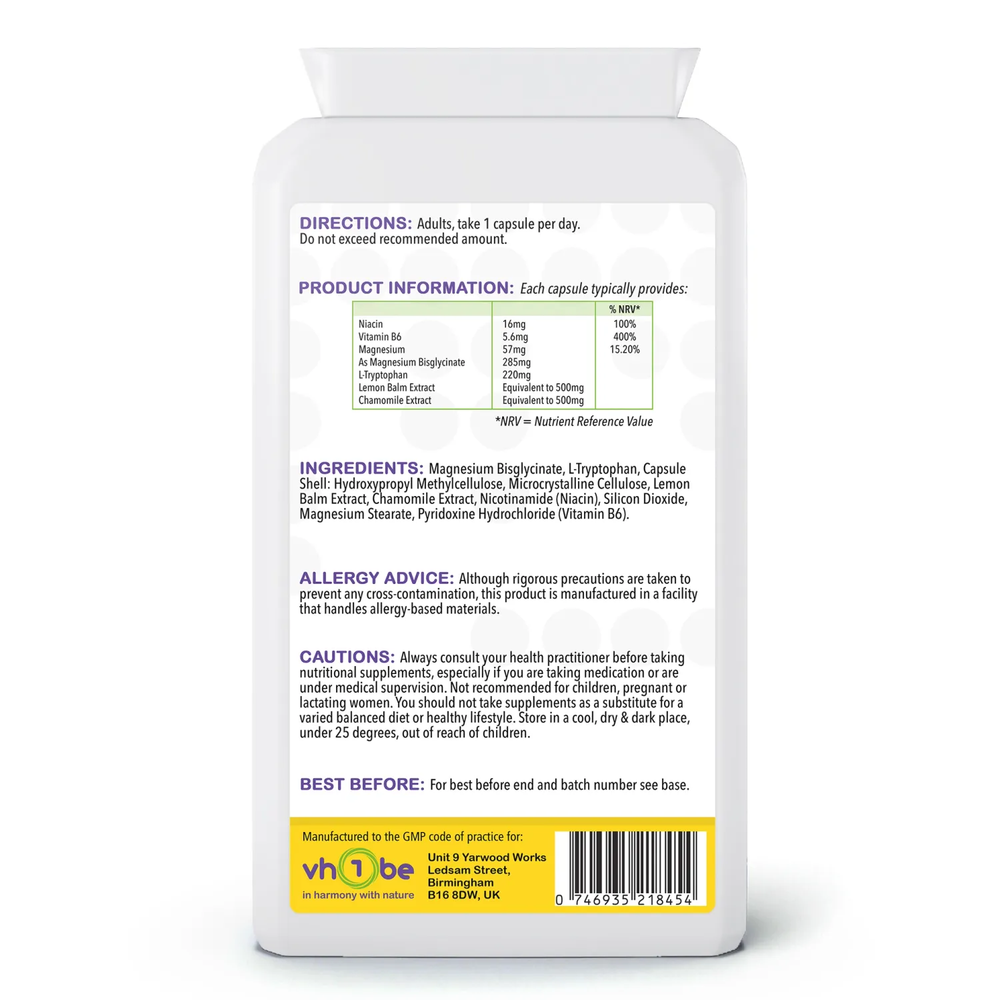 L Tryptophan Complex for Stress & Sleep | Capsules | 120 Count | Supports general wellbeing – vh1be