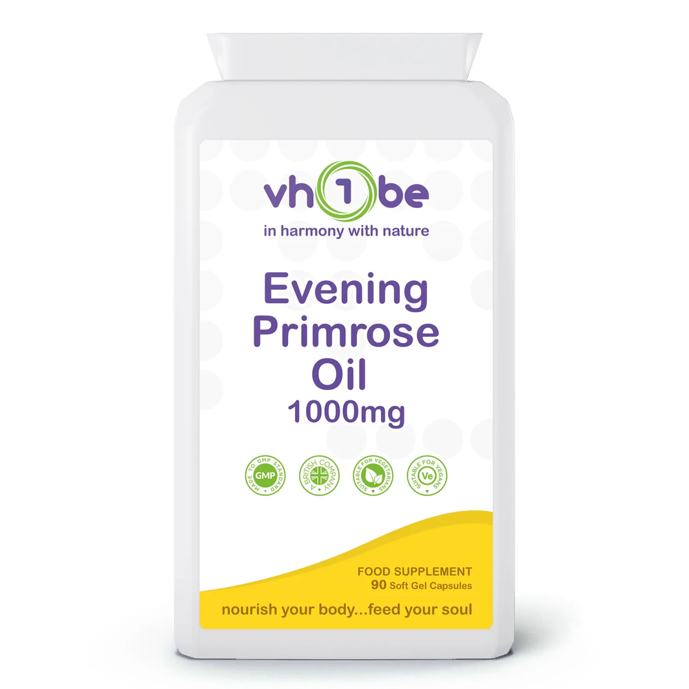 Evening Primrose Oil Capsules | 1000mg | Capsules | 90 Count | Supports general wellbeing – vh1be