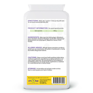 Alpha Lipoic Acid – 120 Vegan Capsules High Strength Antioxidant Support | 300mg | Capsules | Supports antioxidant activity and energy-yielding meta