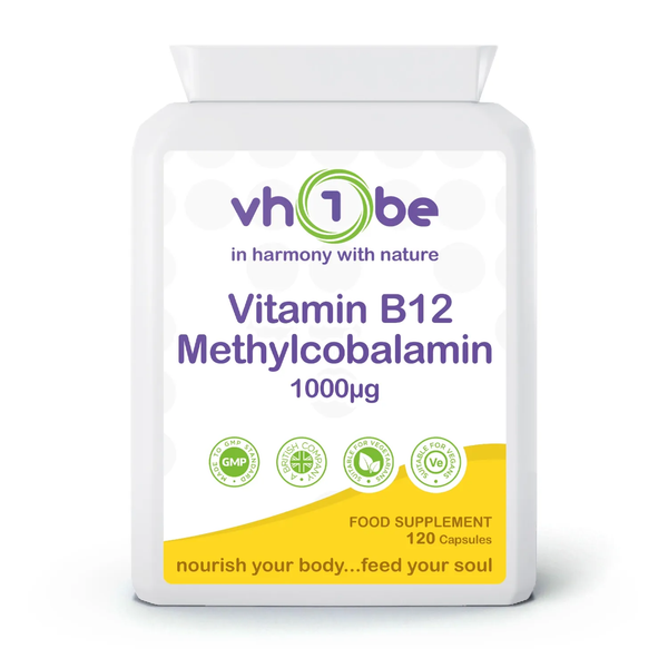 Vitamin B12 Methylcobalamin | 1mg | Capsules | 120 Count | Supports antioxidant activity and energy-yielding metabolism – vh1be