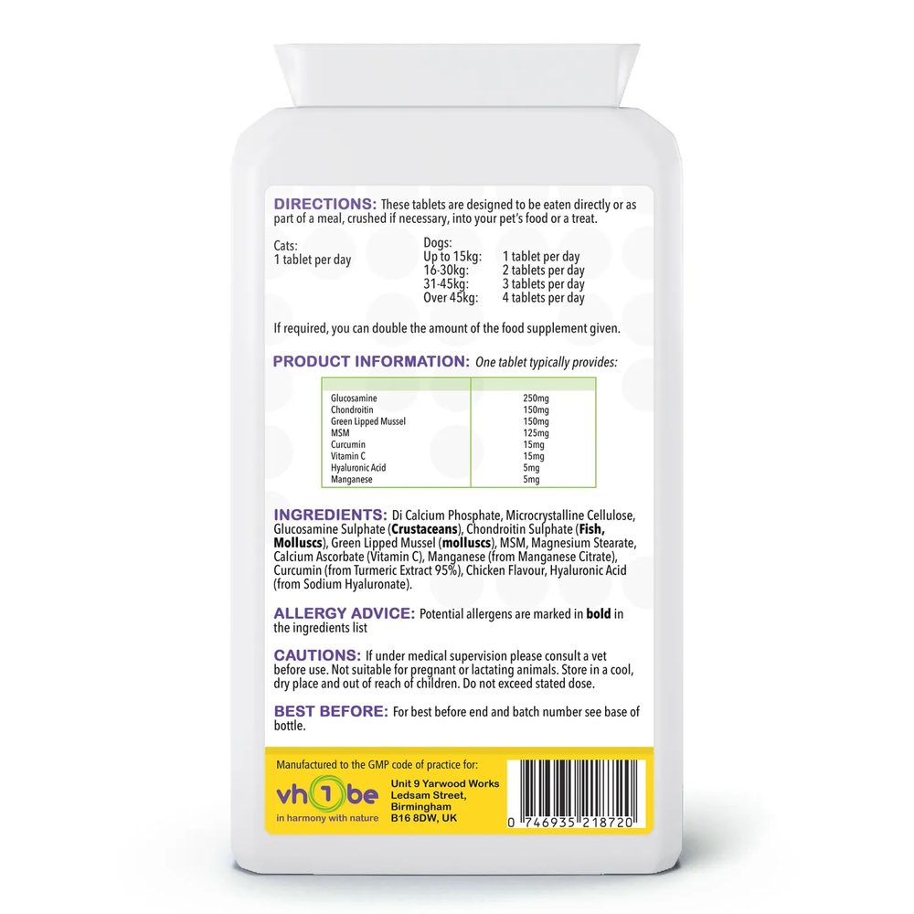 Pet Joint Support for Dogs | Tablets | 300 Count | Supports general wellbeing – vh1be