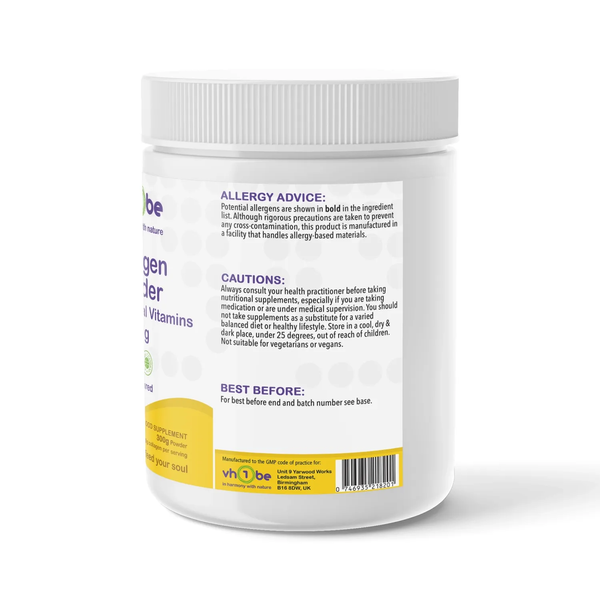 Collagen Powder Plus Essential Vitamins Unflavoured | 300g | Powders | Supports skin, hair and nail health – vh1be