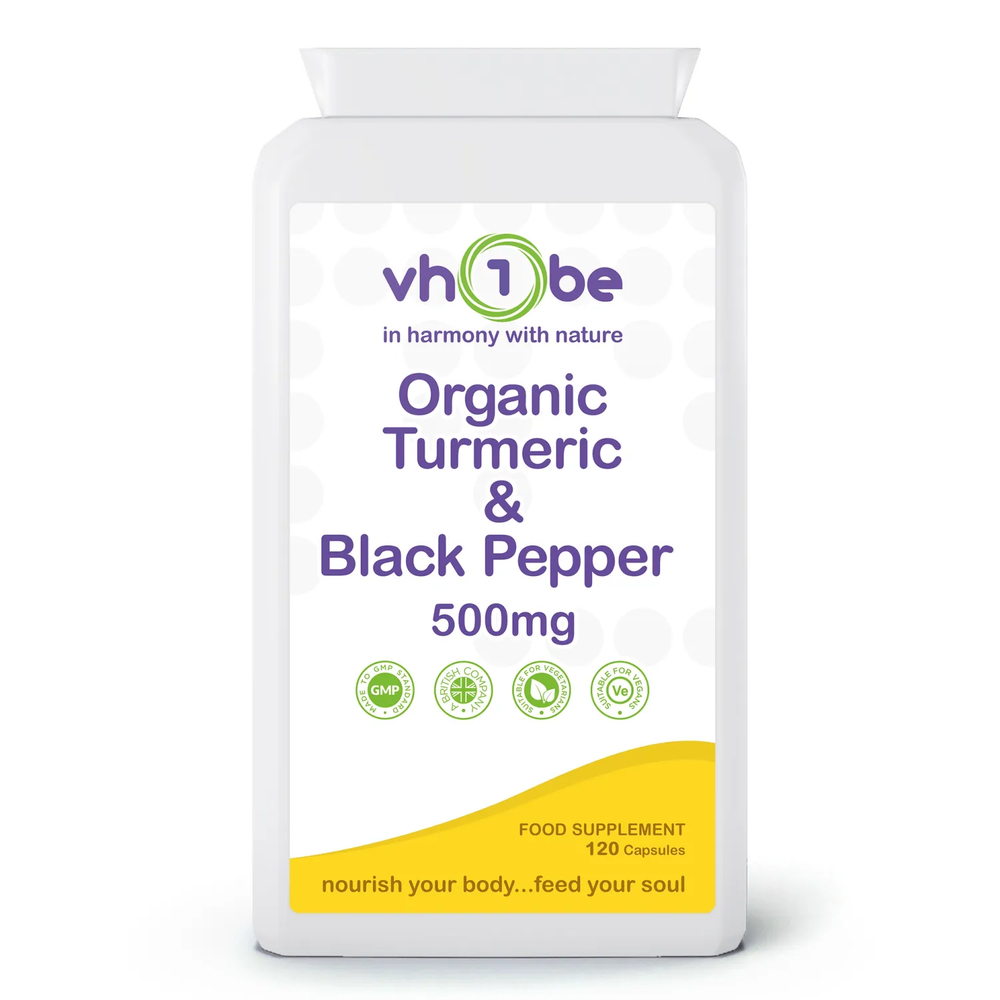 Organic Turmeric with Black Pepper Extract | 500mg | Capsules | 120 Count | Supports joint mobility and everyday wellbeing – vh1be