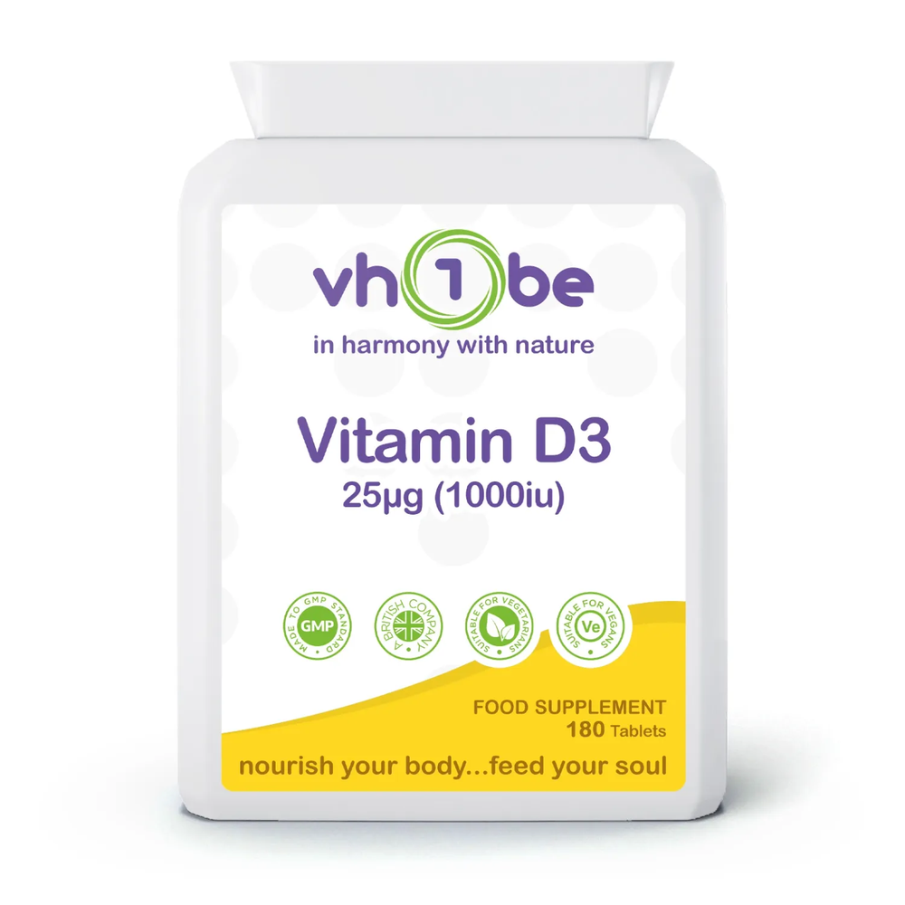 Vitamin D3 () 180 Vegan Tablets | 25mcg | Tablets | Supports bone and immune system function – vh1be