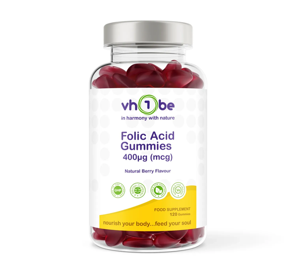 Folic Acid 120 Natural Berry Flavour Gummies | Gummies | Supports general wellbeing – vh1be
