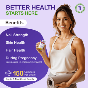 Biotin for Hair Skin and Nails | 5000µg Strawberry Gummies – vh1be by vh1be – Ayurvedic & Scientific Wellness made in the UK |