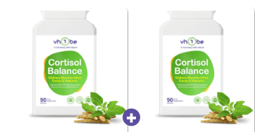 Cortisol 2x Pack – Second Bottle 50% Off by vh1be – Ayurvedic & Scientific Wellness Bundle made in the UK | adrenal support