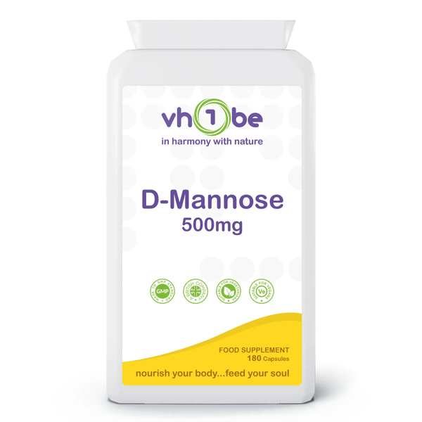 D Mannose | 500mg | Capsules | 180 Count | Supports general wellbeing – vh1be by vh1be – Ayurvedic & Scientific Wellness made in the UK |