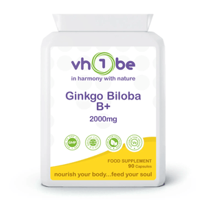Ginkgo Biloba B+ | 2000mg | Capsules | 90 Count | Supports cognitive function – vh1be by vh1be – Ayurvedic & Scientific Wellness made in the UK |