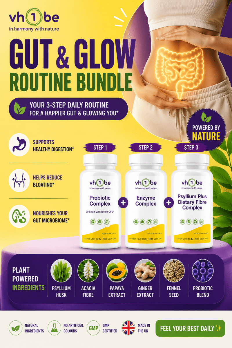 Gut & Glow Routine Bundle | Save with vh1be by vh1be – Ayurvedic & Scientific Wellness Bundle made in the UK | bloat ease