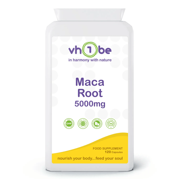 Maca Root | 5000mg | Capsules | 120 Count | Supports general wellbeing – vh1be by vh1be – Ayurvedic & Scientific Wellness made in the UK |