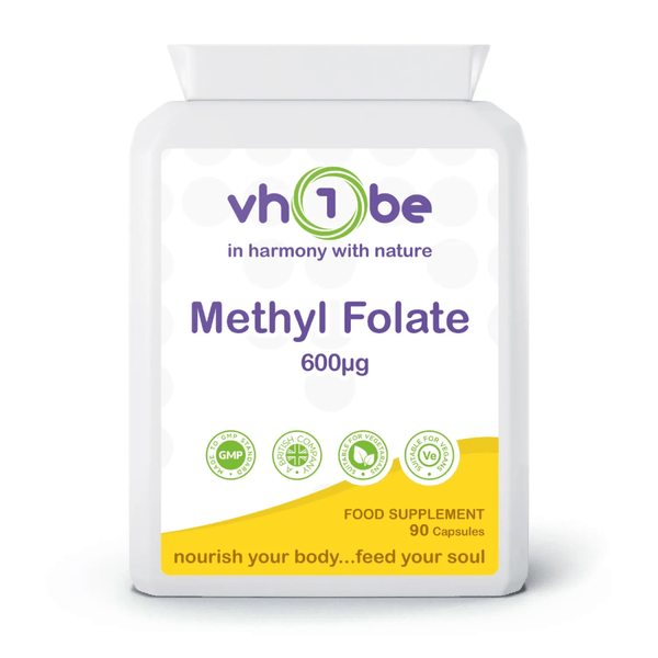 Methyl Folate Quatrefolic® | 600mcg | Capsules | 90 Count | Supports general wellbeing – vh1be by vh1be – Ayurvedic & Scientific Wellness made in the UK |