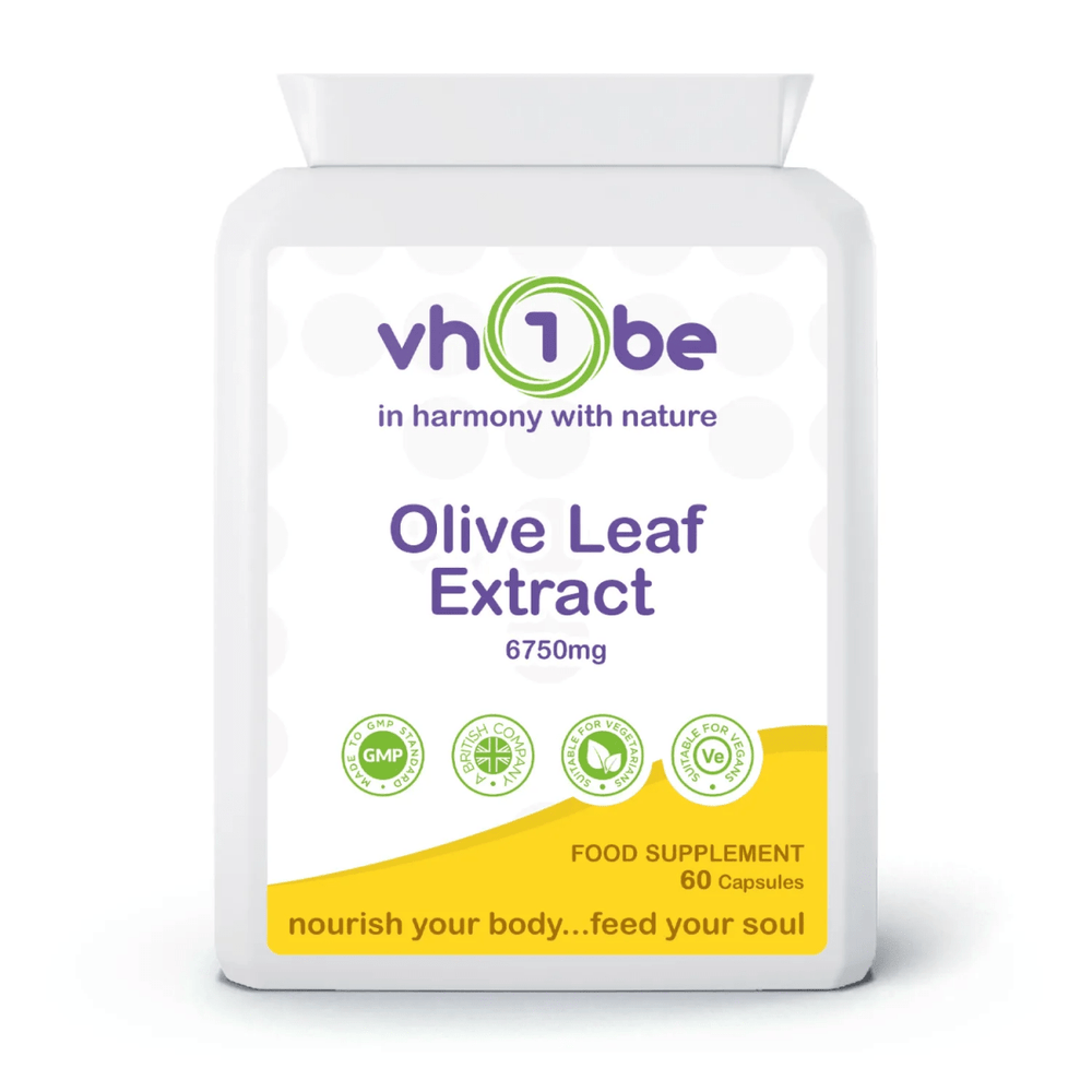 Olive Leaf Extract | 6750mg | Capsules | 60 Count | Supports general wellbeing – vh1be by vh1be – Ayurvedic & Scientific Wellness made in the UK |