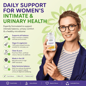 Probiotic for Women with Prebiotic Inulin | 10 Billion CFU | 60 Capsules – vh1be by vh1be – Ayurvedic & Scientific Wellness Womens Probiotics made in the UK | gut health