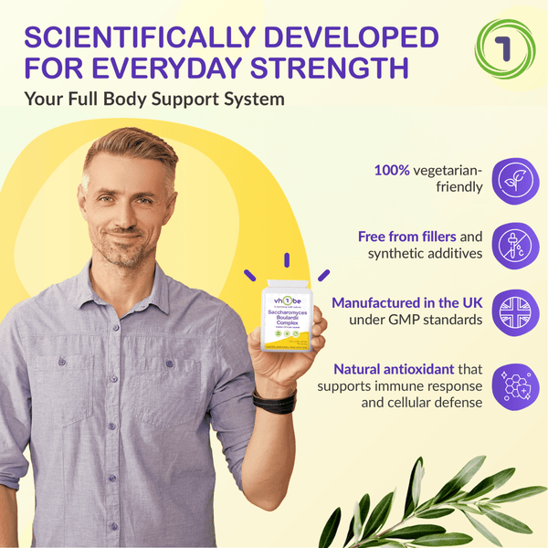 Saccharomyces Boulardii Complex – 90 Capsules | vh1be by vh1be – Ayurvedic & Scientific Wellness made in the UK |