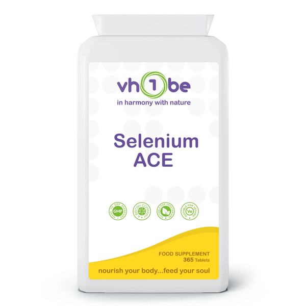 Selenium ACE | Tablets | 365 Count | Supports antioxidant protection and immune system function – vh1be by vh1be – Ayurvedic & Scientific Wellness made in the UK |
