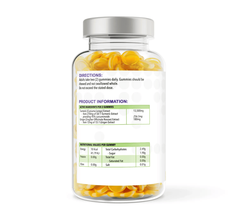 Turmeric & Ginger 120 Orange Flavour Gummies | Gummies | Supports joint mobility and everyday wellbeing – vh1be by vh1be – Ayurvedic & Scientific Wellness made in the UK |